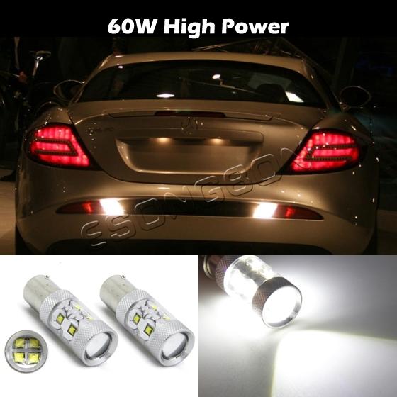  2x high power 60w white cree 1156 7506 ba15s led bulbs daytime running lights