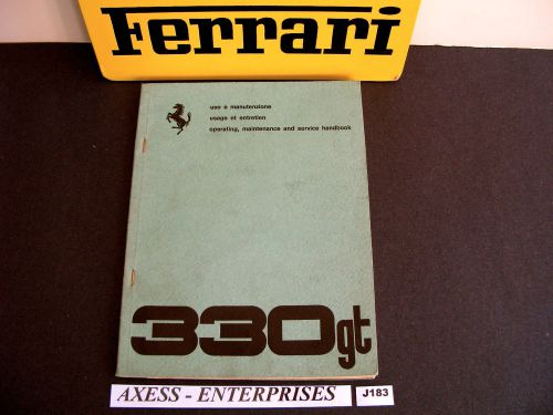 1964 - 1965 ferrari 330gt 330 gt owners manual operating maintenance book # j183