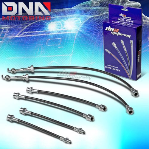 For 84-89 nissan 300zx z31 z vg black stainless steel hose braided brake line