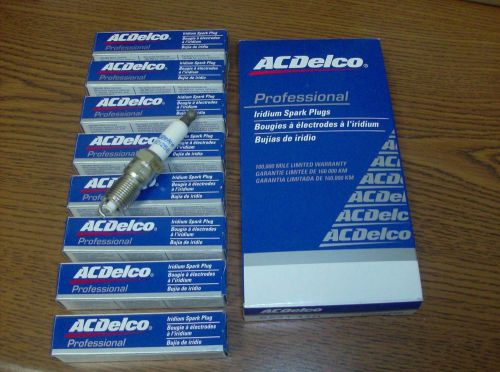 Set of 8 ac delco iridium spark plugs 41-110 12621258