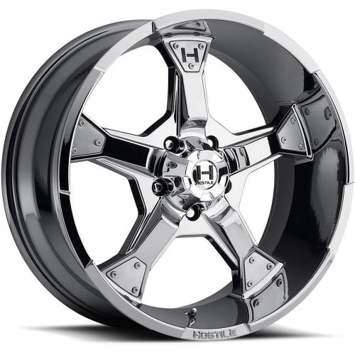 20x9 chrome hostile knuckles h101 5x5 +0 rims 37x12.5x20 tires