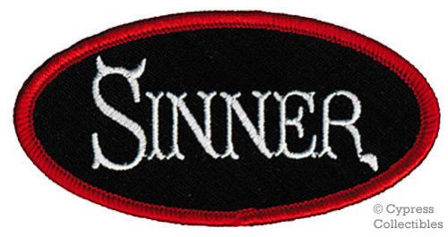 Sinner embroidered motorcycle biker patch christian new iron-on religious