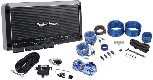 Rockford fosgate prime r600x5 600w rms 5-channel car amplifier + amp kit + rca&#039;s