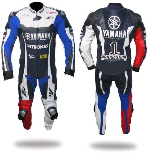 Yamaha men motorcycle leather suit motorbike racing suit jacket pant ce-armor