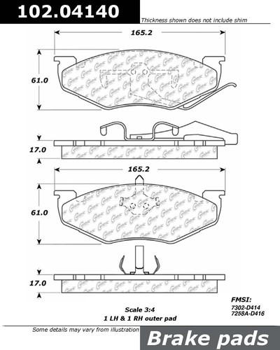 Centric 102.04140 brake pad or shoe, front-c-tek metallic brake pads-preferred