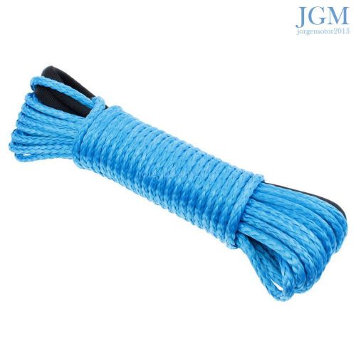 1/4&#034; x 50&#039; blue  synthetic fiber winch line cable rope 7200 lbs suv atv utv kfi
