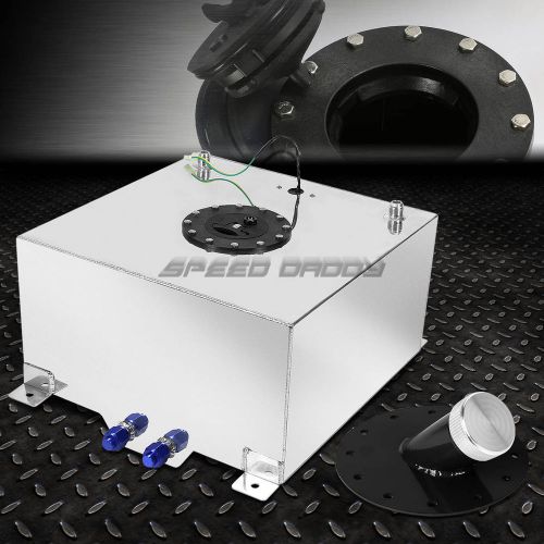 10-gallon polished aluminum drift/street fuel cell gas tank+45° fast fill neck