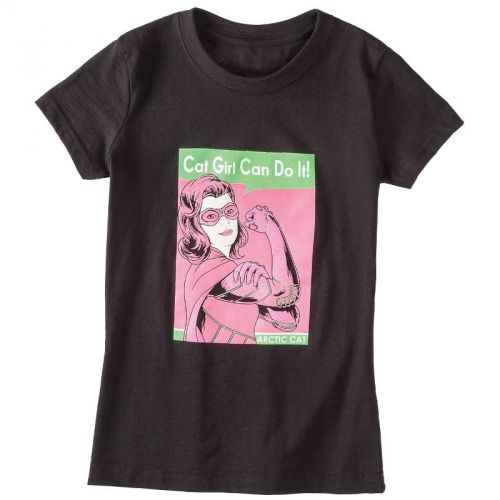 Arctic cat youth cat girl can do it cotton t-shirt - black pink - 5273-31_