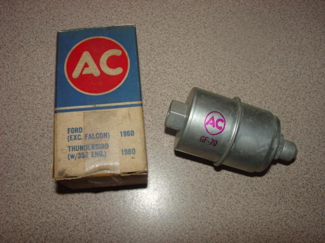 1960 ford thunderbird 352ci acdelco nos fuel filter gf70 