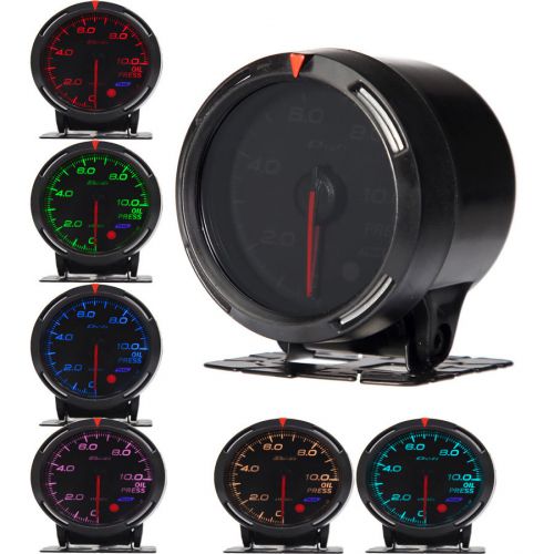 2.36&#034; 60mm pointer car auto smoke len led oil press pressure gauge meter 7-color