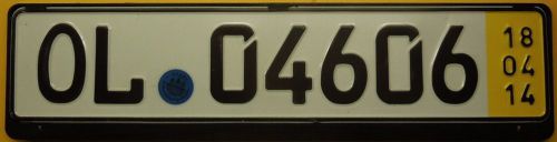 German license plate volkswagen frame + seal jetta golf bora tdi passat beetle