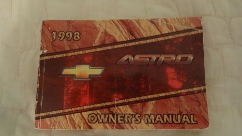 1998 chevy astro van owner&#039;s manual - good condition