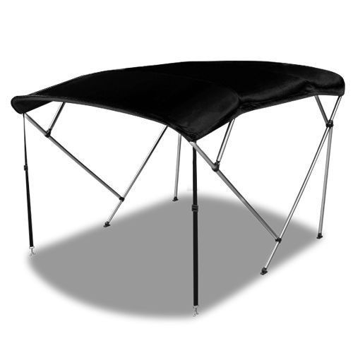 New bimini 4 bow top boat cover black 96&#034;l 54&#034;h 79&#034;-84&#034;w rear poles