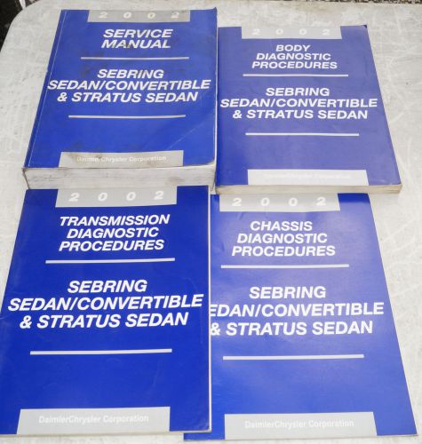 2002 chrysler sebring sedan/convertible stratus oem service shop manual 4vol set