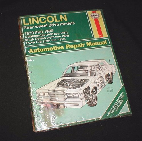 Lincoln rearwheel drive 1970-1995 repair manual