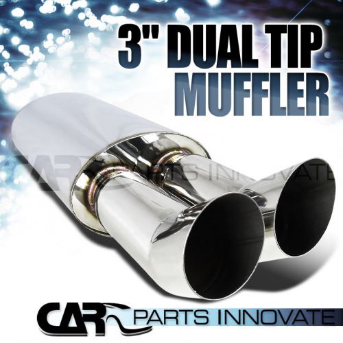 3&#034; outlet dtm dual tilt slant tip muffler exhaust w/ 2.5&#034; inlet