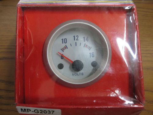 Type r 52mm volt meter gauge silver 8 to 16 volts