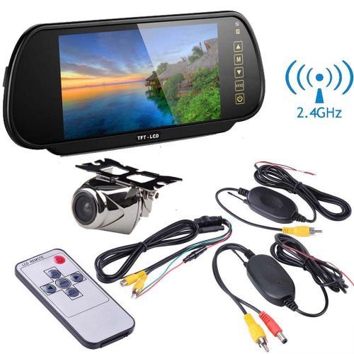 7&#034; tft lcd monitor+car wireless rear view back up camera kit ir led night vision