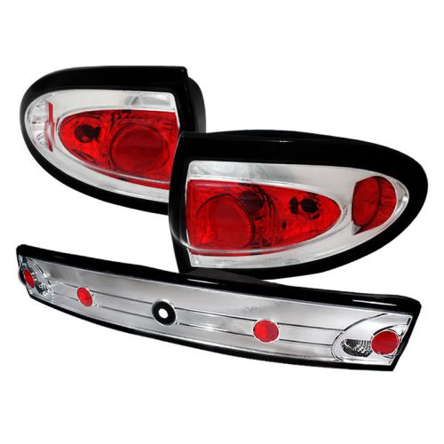 2003-2005 chevy cavalier tail lights &amp; center trunk lamp 3pc kit chrome