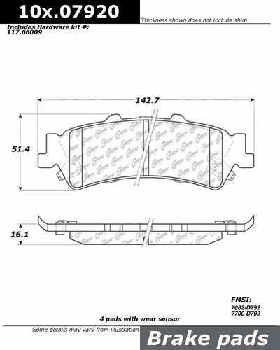 Centric 105.07920 brake pad or shoe, rear