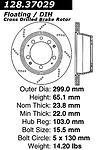 Centric parts 128.37029 rear crossed drilled rotor