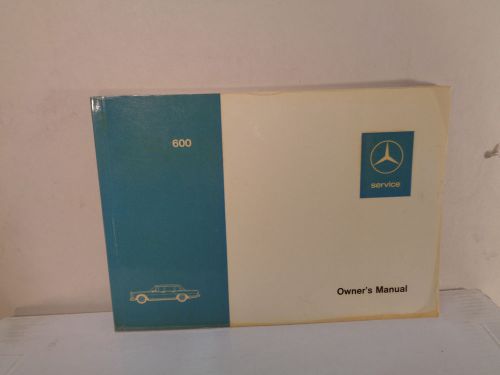 Mercedes benz  600 a owner&#039;s manual 100 584 11 96 excellent condition