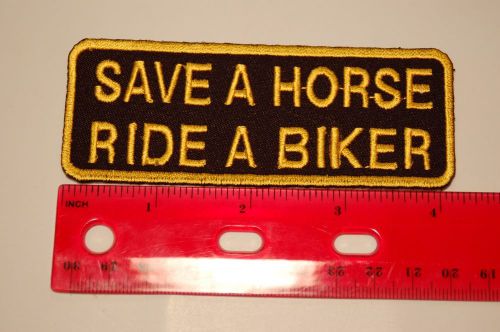 &#034;save a horse ride a biker&#034; deluxe biker patch