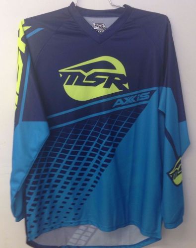 Msr axxis motocross, off-road motorcycle atv riding jersey. size lg blue/yellow