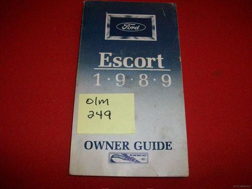 1989 ford original factory owner's manual guide escort models  #fps-12051-89.5a