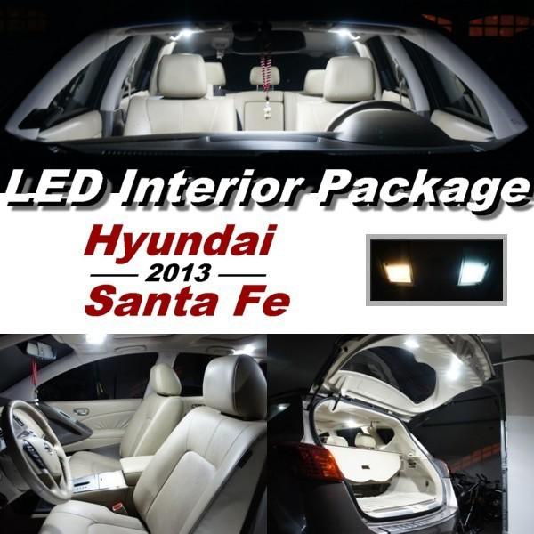 9 x xenon white led lights interior package kit for 2013 hyundai santa fe