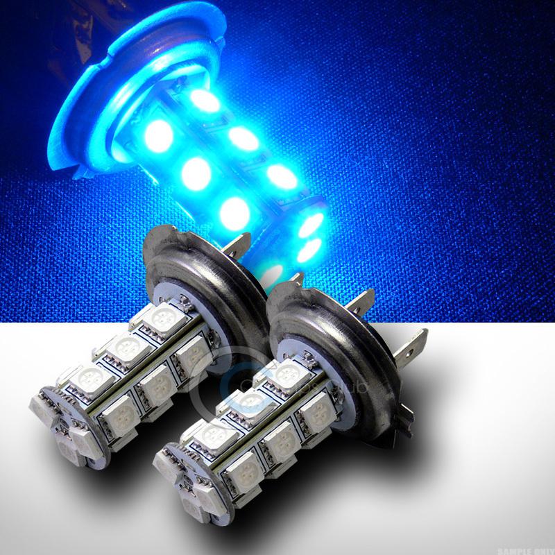 2pc blue super bright h7 18x smd led daytime running light drl lamp bulbs pair