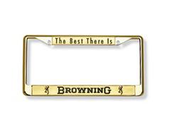 Nip! lot of 2 browning rifles hunting gold license plates frame ret $19.99 each