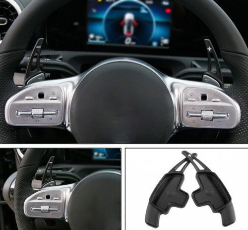 For mercedes-benz glc 2016-2022 black aluminum steering wheel shift paddles 2pcs