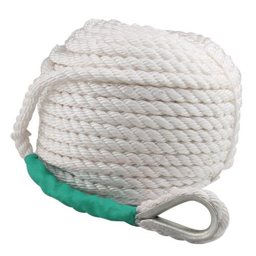 1/2&#034; 200ft twisted three strand nylon anchor rope braided boat line w/ thimble