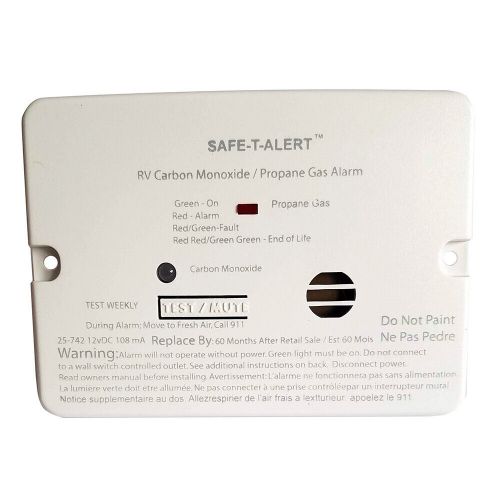 Safe-t-alert combo carbon monoxide propane alarm - flush mount - mini - white