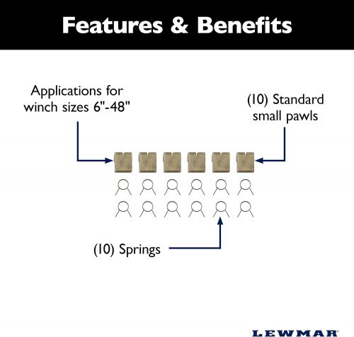 Lewmar winch maintenance kit pawls &amp; springs small