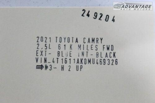 2018-2023 toyota camry 2.5l automatic transmission torque converter oem