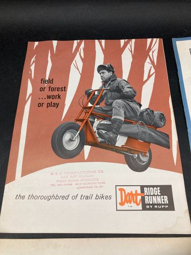 Lot of four early 60&#039;s cart/trail bike/hydro-kart advertising flyers