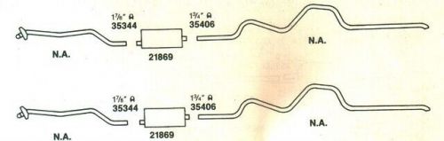 1967 1968 amc rebel dual exhaust system, aluminized