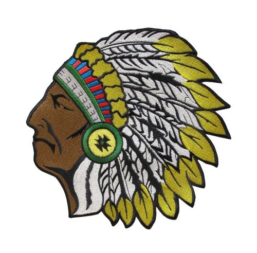 #3034 large indian chief headdress patch sew on embroidered applique patch-right