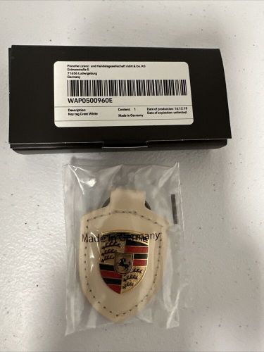 Authentic porsche keychain in classic white key ring