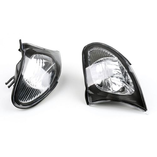Crystal clear euro corner lights w/ silver trim for 02-2005 bmw e46 3-series 4dr