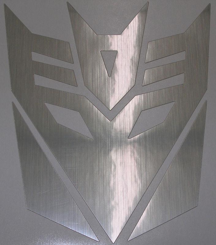 Car brushed aluminum 1 sticker car window decal logo autobot transformer 5" x 5"