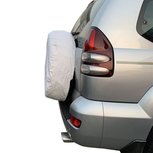 13-17&#034; car spare tire cover pvc water repellent elastic design waterproof white