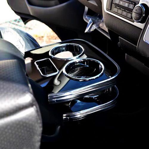 Chrome piano black cup holder vip car center desk table fit for 2005-2018 hiace