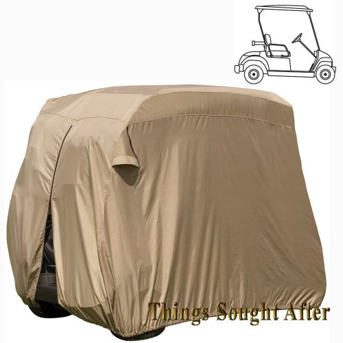 Tan golf cart storage cover 2-person 60 in roof e-z-go club car yamaha others