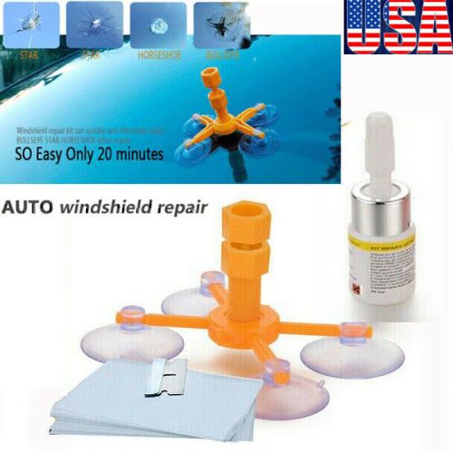 Car windshield repair kit window glass crack repair tool chips scratch resin us