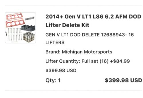 2014+ gen v lt1 l86 6.2 afm dod  cam kit