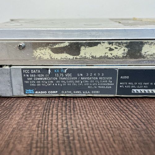 King KX-155 Nav Com PN 069-1024-08 14v Without Glideslope - Not Tested, US $650.00, image 3