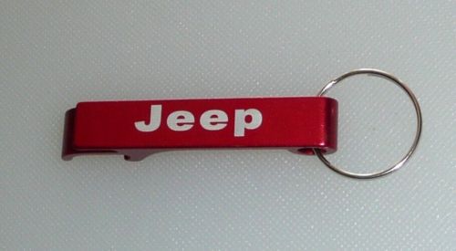 Jeep red metal bottle opener keychain key chain high quality ships from the usa